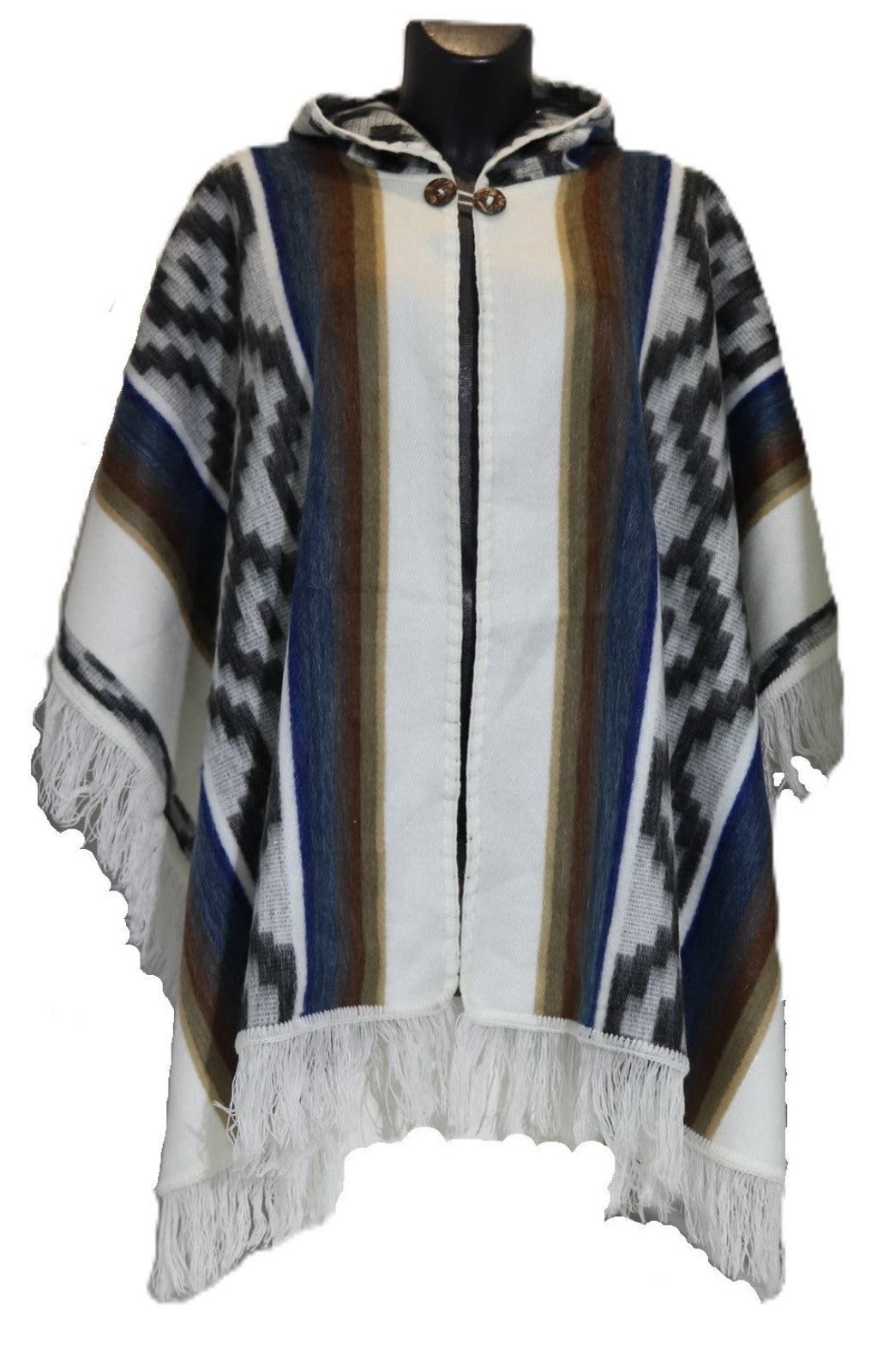 Poncho abierto con capucha – Diseño
Chakana - blanc
