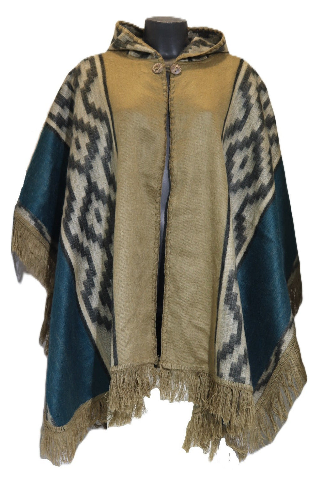 Poncho abierto con capucha – Diseño
Chakana - camel
