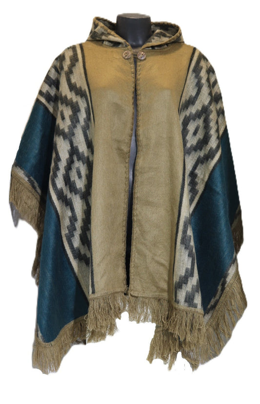 Poncho abierto con capucha – Diseño
Chakana - camel
