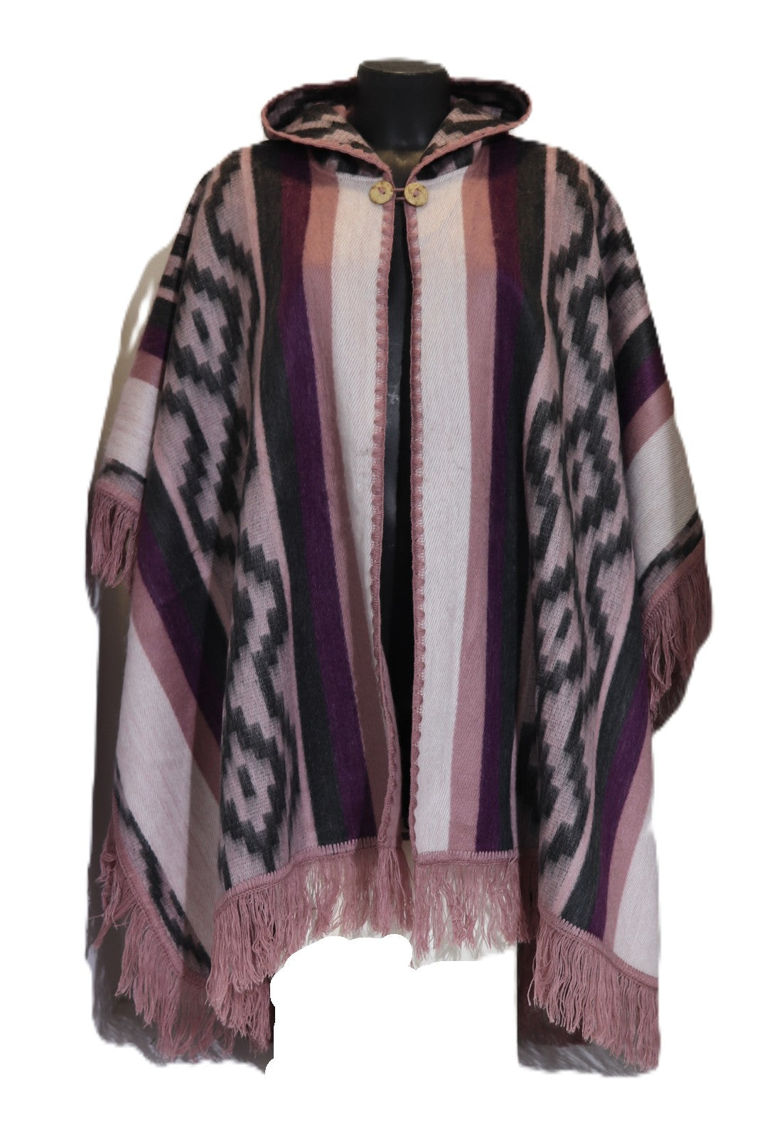 Poncho abierto con capucha – Diseño
Chakana -rosa
