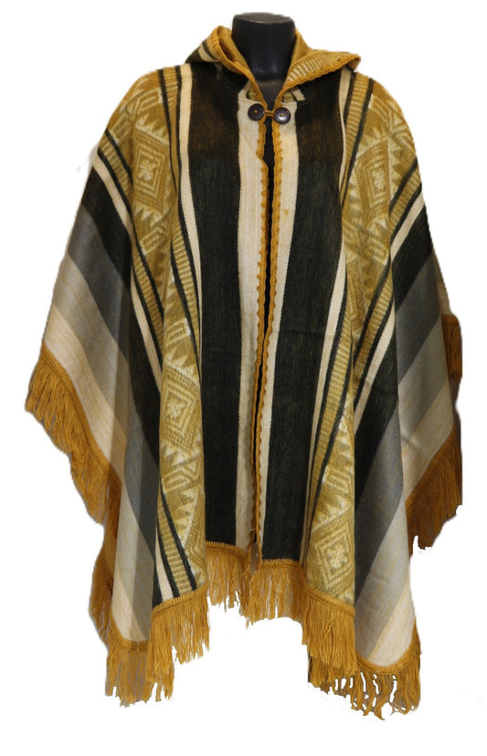 Poncho ouvert avec capouche geige noir