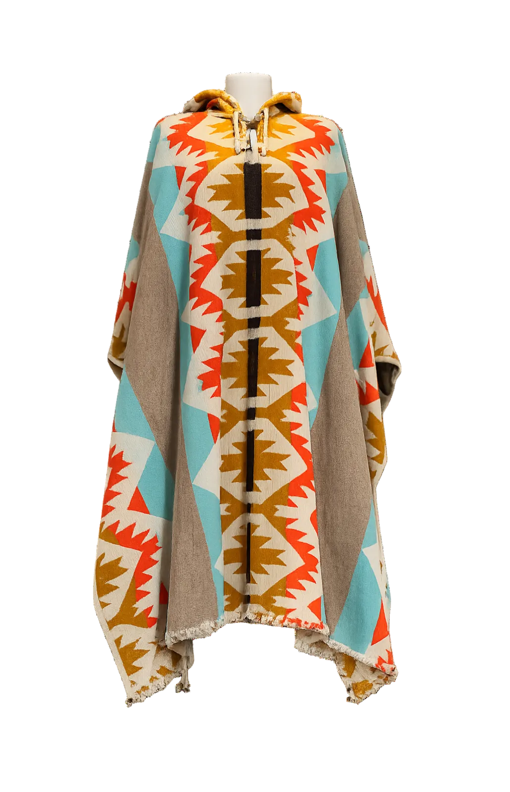 poncho ancestral lana camel