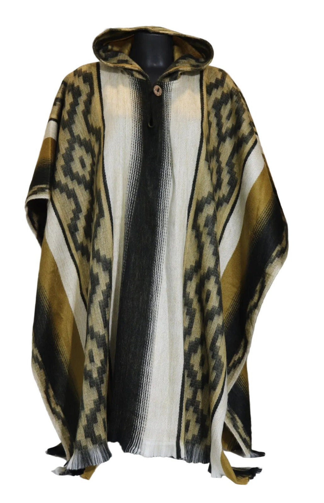 Poncho cerrado con capucha con laterales petroleo