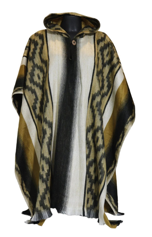 Poncho cerrado con capucha con laterales petroleo